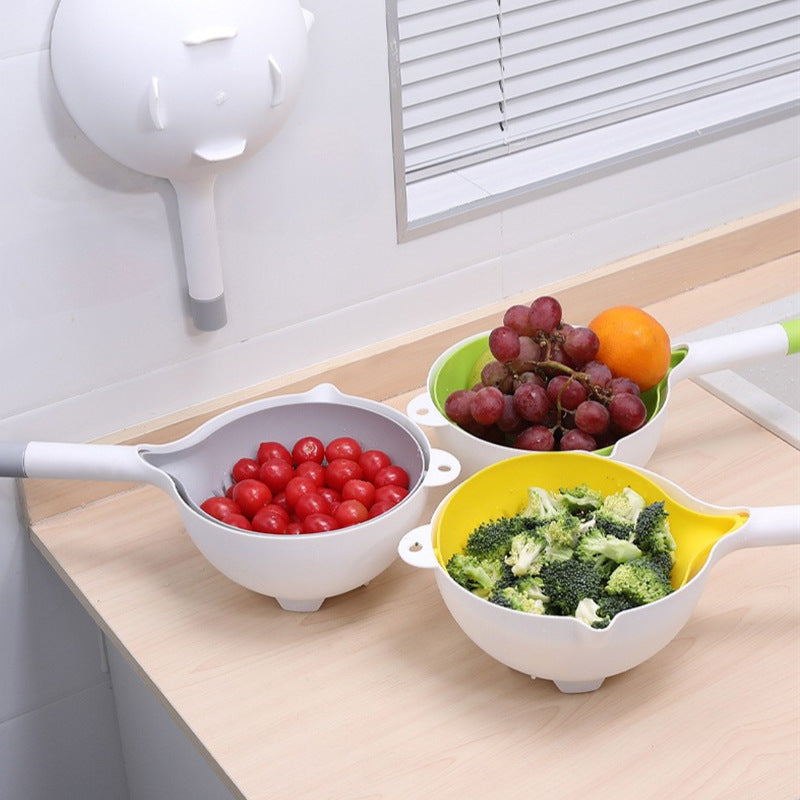Double-layer Drain Basket For Creative Kitchen